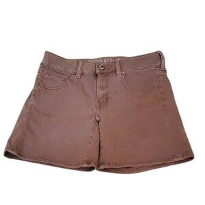 American Eagle Outfitters Brown Super Stretch Midi Shorts Size 8